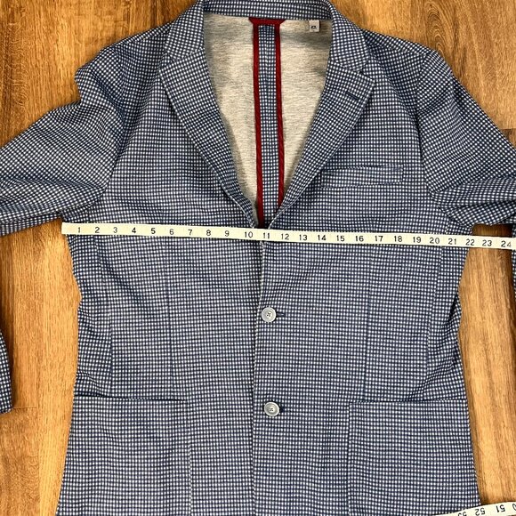 Ben Sherman Blue Gingham Check Plaid Sport Coat Jacket Sz 42L - Picture 9 of 11